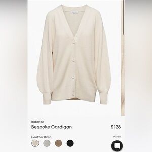 NWT Aritzia Babaton Bespoke Cardigan